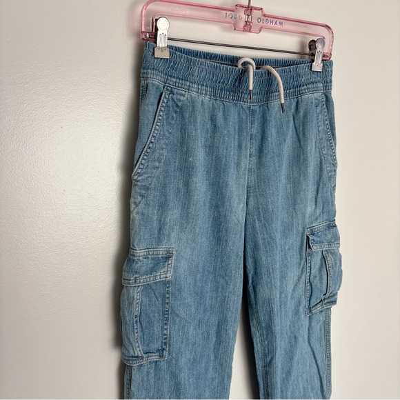 JAMES PERSE Washed Denim Cargo Pant Blue Jeans - Bleach Wash Size 0 (XS) - Picture 6 of 16